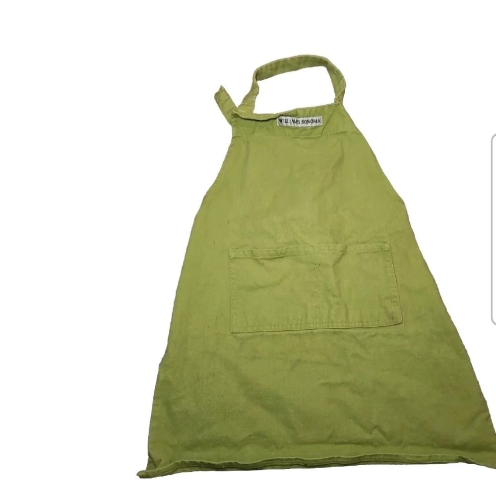Williams Sonoma Adult & Kid Matching Green Apron Cooking Craft Garden Set